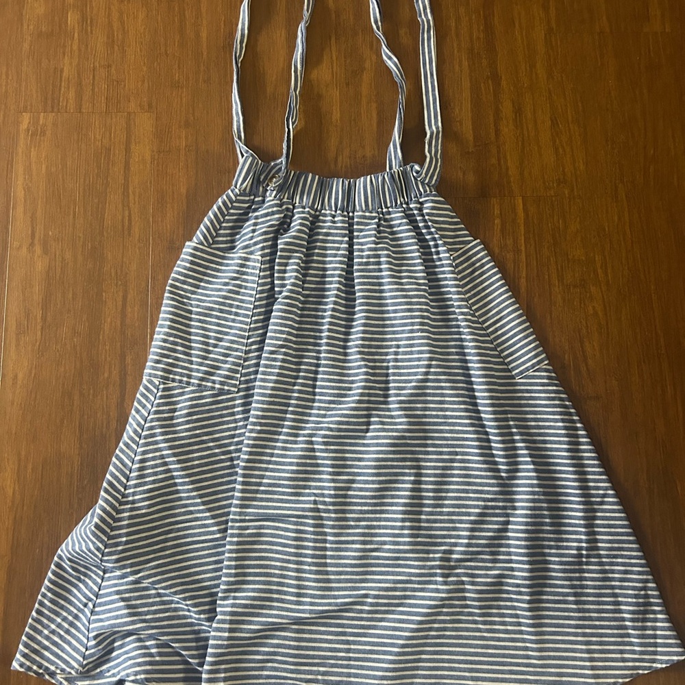 Elegant Striped A-Line Skirt in Blue